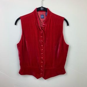 GAP Vintage Red Velvet Vest